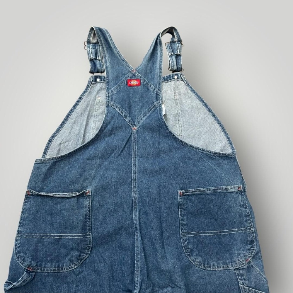 Dickies Overalls Mens 44x30 Blue Denim Bib Relaxed Fit Carpenter Pants Workwear - Picture 11 of 11